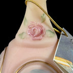 Fenton Rose Medallion Burmese Glass Bell – Limited Edition with Original Box