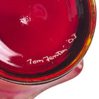 Fenton iridescent ruby stretch glass art vase