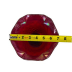 Fenton Art Glass ruby stretch vase with folded rim