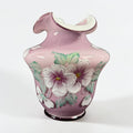 Fenton Purple Lilac Overlay Museum Collection hand-painted glass vase