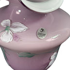 Purple overlay Fenton Museum Collection floral vase