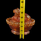 Imperial Marigold Carnival Lion on Nest Covered Dish