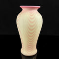 Fenton Burmese Pulled Feather uranium glass 9.5-inch vase