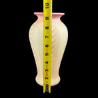Uranium glow Fenton Pulled Feather art glass vase