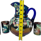 Fenton carnival glass pitcher and tumbler set circa 1910