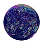 Fenton iridescent butterfly jewelry box in cobalt blue glass