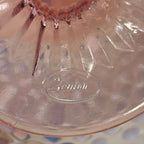 Vintage pink Fenton hobnail dish with luminous opalescent edges