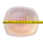 Fenton Glass Pink Champagne Opalescent Hobnail Ruffled Banana Boat Dish