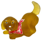Fenton Glass Golden Retriever dog figurine with red bandana