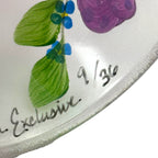 Hand-painted Fenton Art Glass butterfly fairy lamp with floral accents