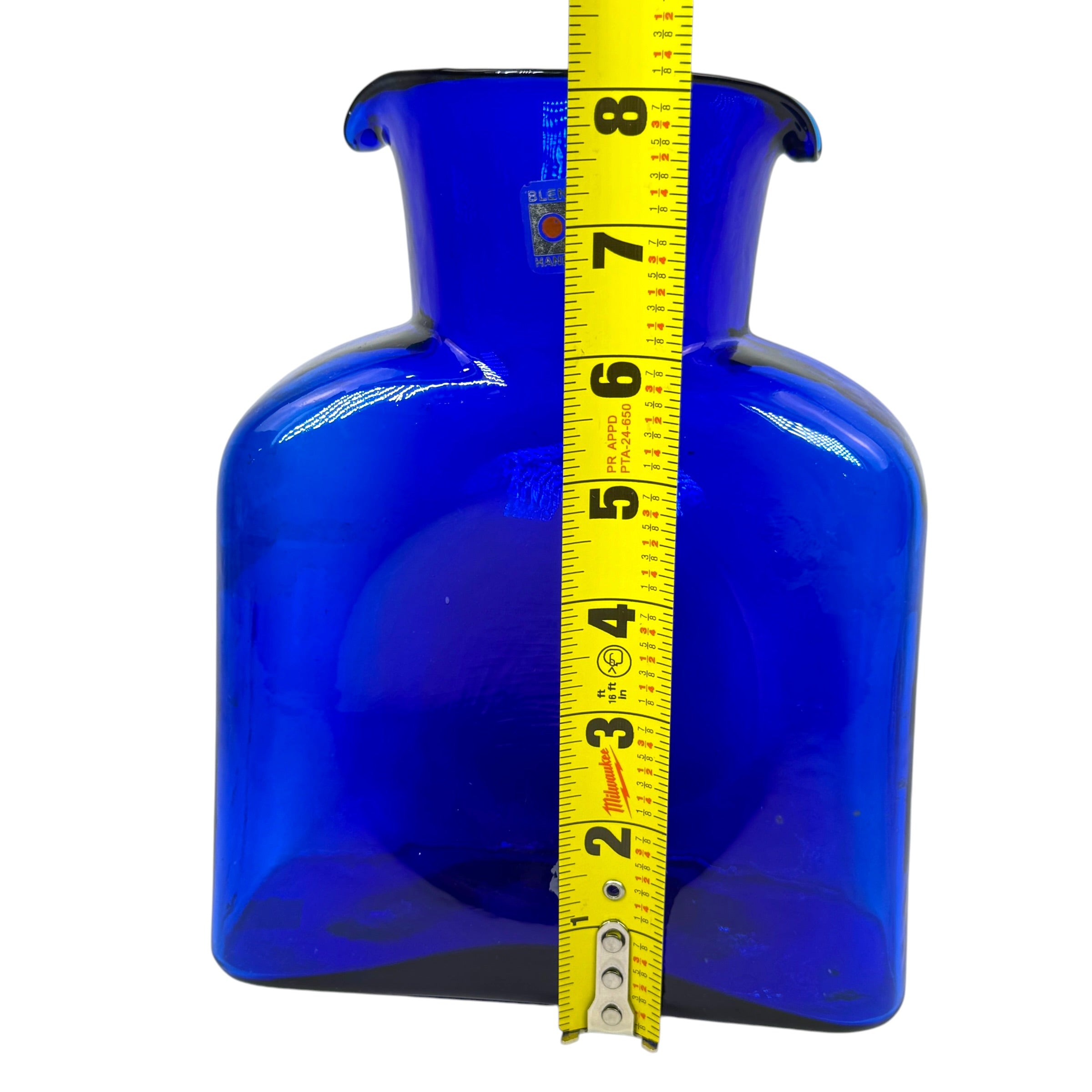 Mid-Century Modern Blenko #384 cobalt art glass bottle