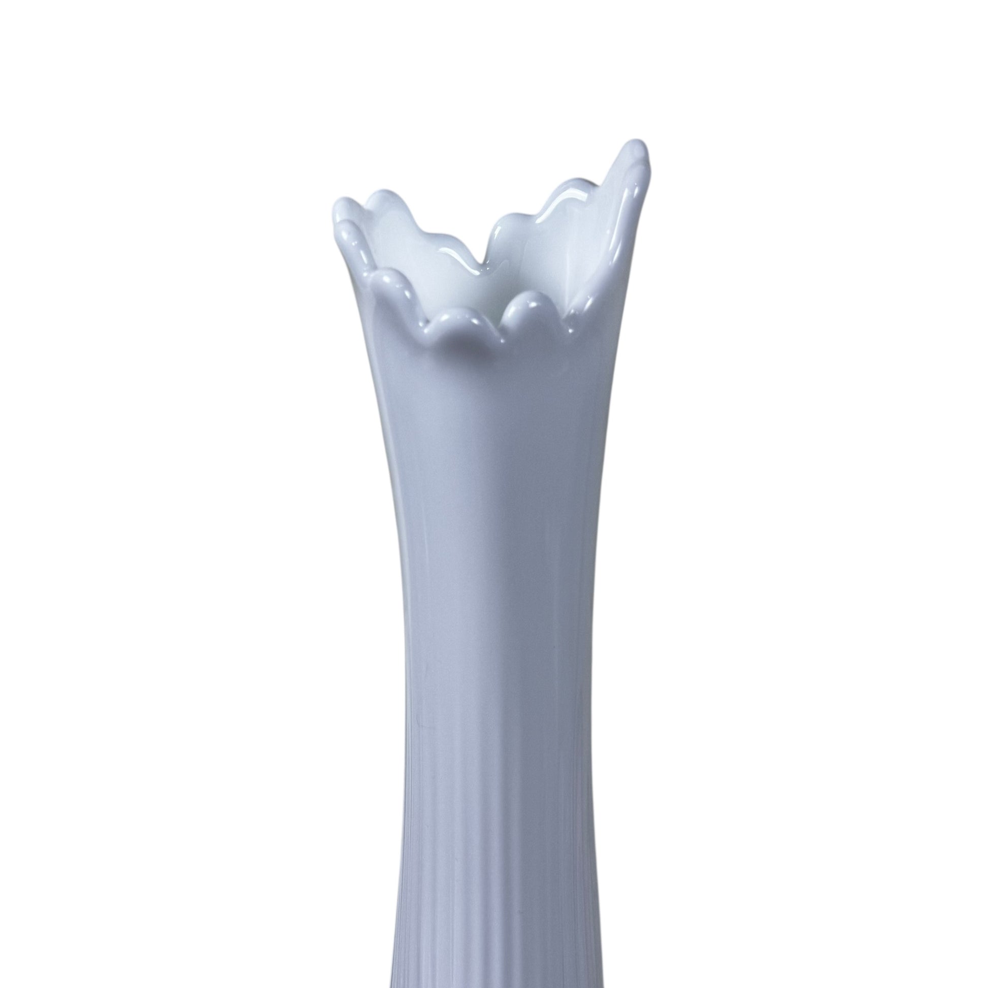 Tall Fenton swung vase white milk glass 20 inch collectible