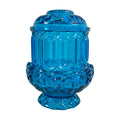 Authentic L.E. Smith Peacock Blue Moon and Star fairy lamp