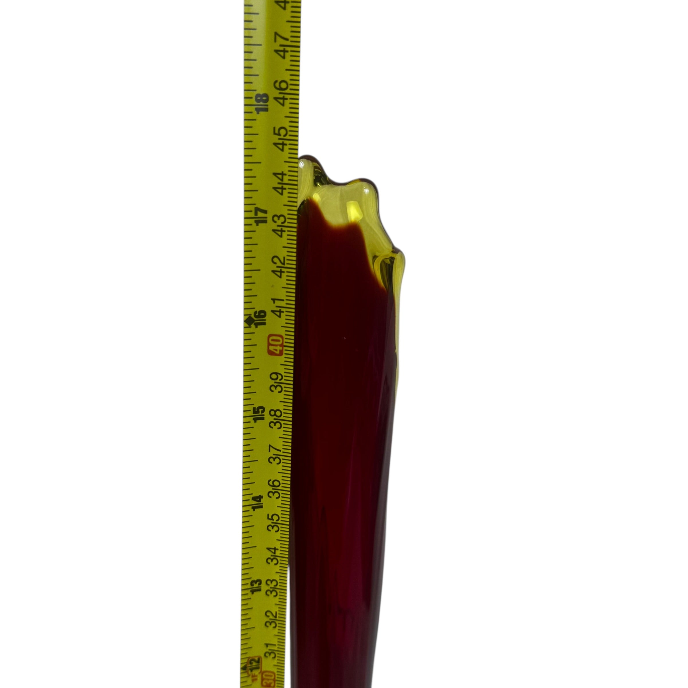 Tall amberina glass swung vase 18 inch vintage decor