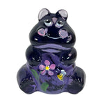 Signed Fenton purple glass hippo collectible