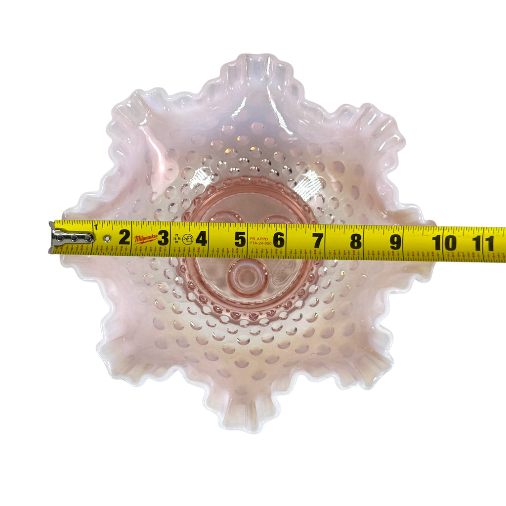 Fenton Pink Hobnail Opalescent 3 Horn Epergne Centerpiece Vase
