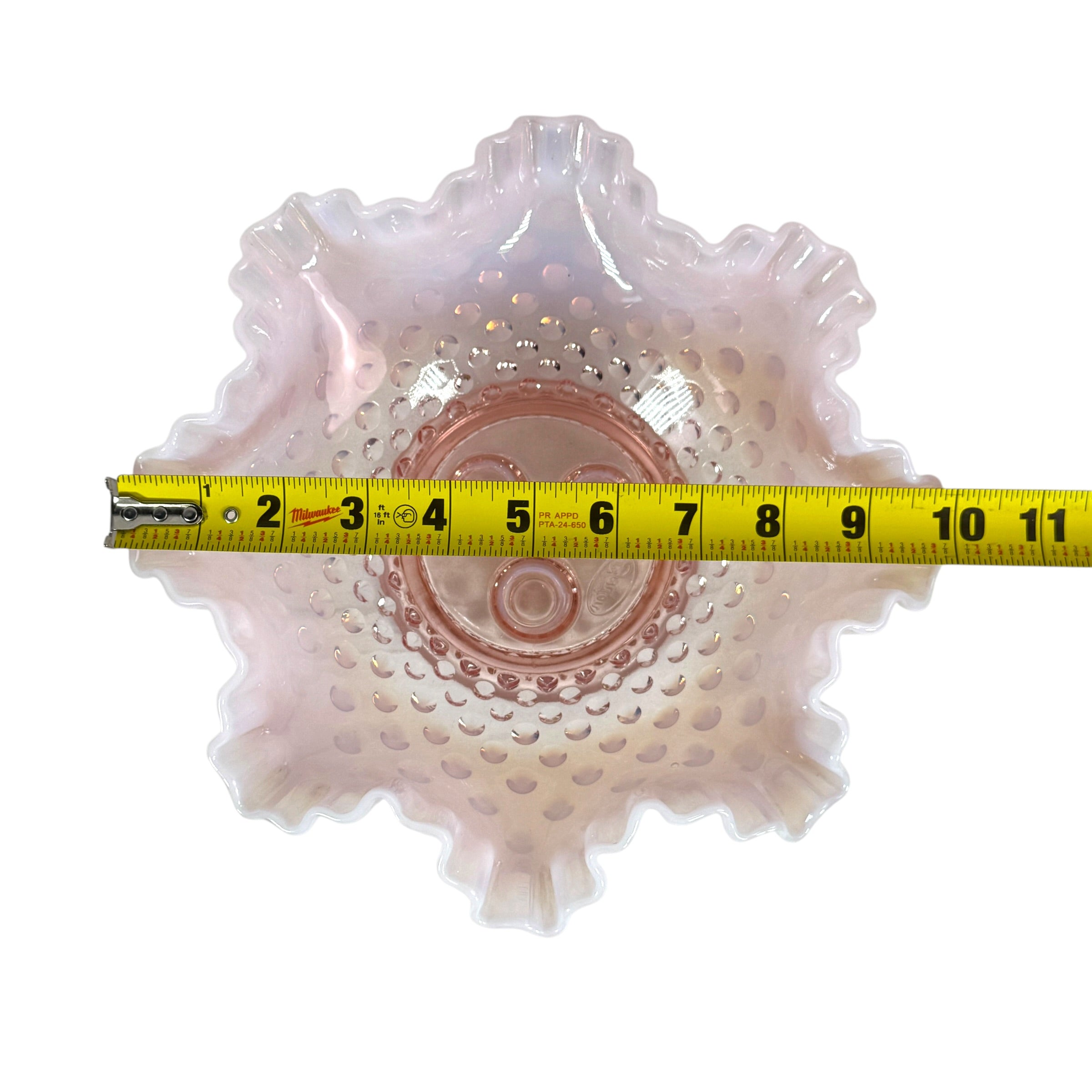 Fenton Pink Hobnail Opalescent 3 Horn Epergne Centerpiece Vase