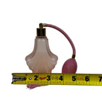 Vintage Art Deco Pink Satin Perfume Bottle Atomizer | Seashell Glass with Puff