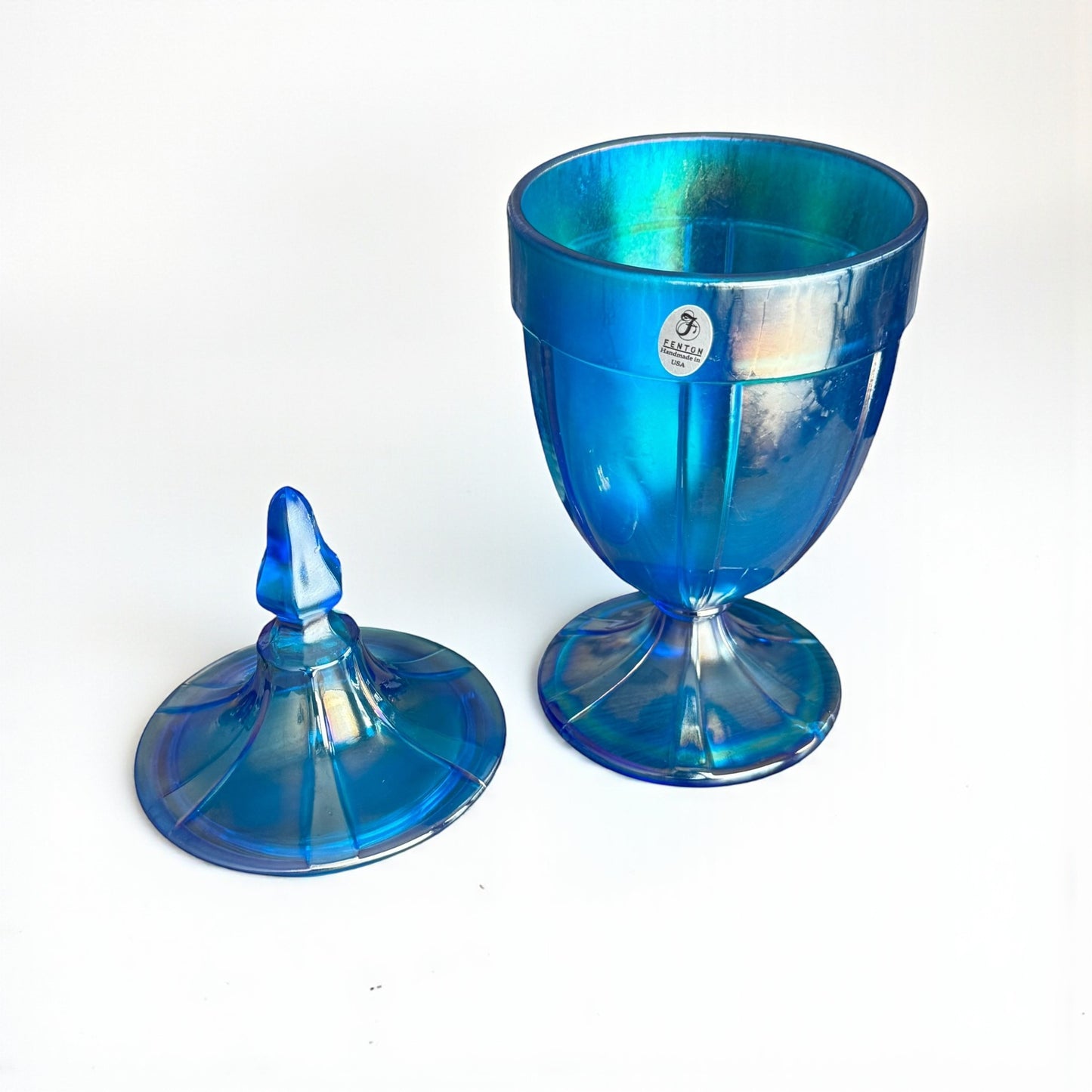 Fenton apothecary dish jar and matching lid