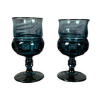 Thumbprint pattern glass goblets Indiana Glass vintage