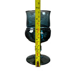 UV reactive blue glass goblet set collectible