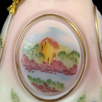 Fenton Rose Medallion bell featuring landscape medallions